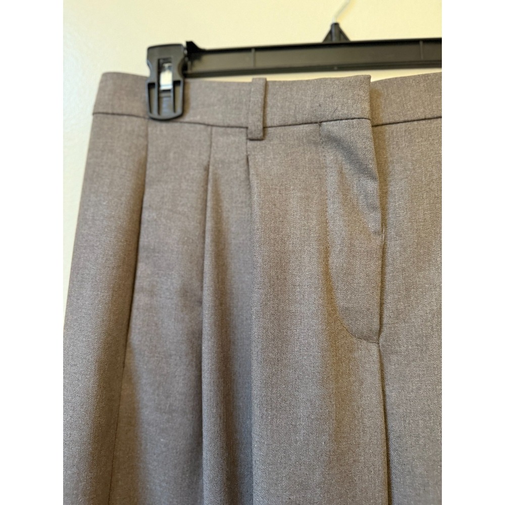 Zara Wide Leg Trousers in Taupe Brown - Picture 5 of 9
